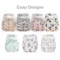 Preview: Blümchen diaper cover OneSize PUL Hook COZY Designs (recycled Polyester)