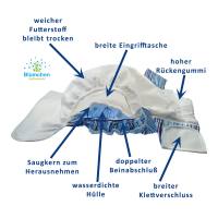 Blümchen Jugend/ Erwachsenen Inkontinenzhose weiss - MEDIUM