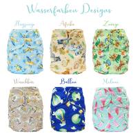 Blümchen Pocket diaper Shell (3-16kg) Snap watercolor collection