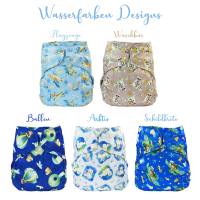 Blümchen diaper cover OneSize PUL Snaps watercolor collection