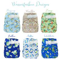 Blümchen diaper cover OneSize PUL Hook and Loop watercolor collection