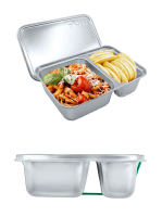 Pura® Lunch doppelte Brotdose Edelstahl Small