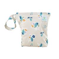 Blümchen wasserdichter Faltbodensack PUL Blauer Elefant Größe S - recycled PES
