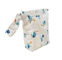 Preview: Blümchen wasserdichter Faltbodensack PUL Blauer Elefant Größe S - recycled PES
