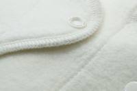 Blümchen wasserdichte Kuschel-Slipeinlage/ Binde BIO 3er weiss - LARGE