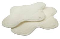 Blümchen wasserdichte Kuschel-Slipeinlage/ Binde BIO 3er weiss - LARGE