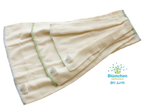 Blümchen Prefold 6 Stück BioBaumwolle Twill Größe L