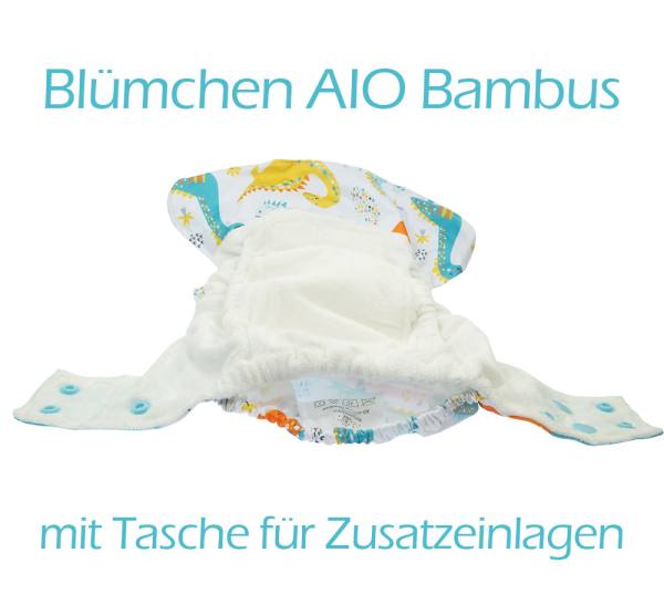 Blümchen All-in-One Bambus OneSize Druckknopf (3,5-15kg) Wildlife Edition
