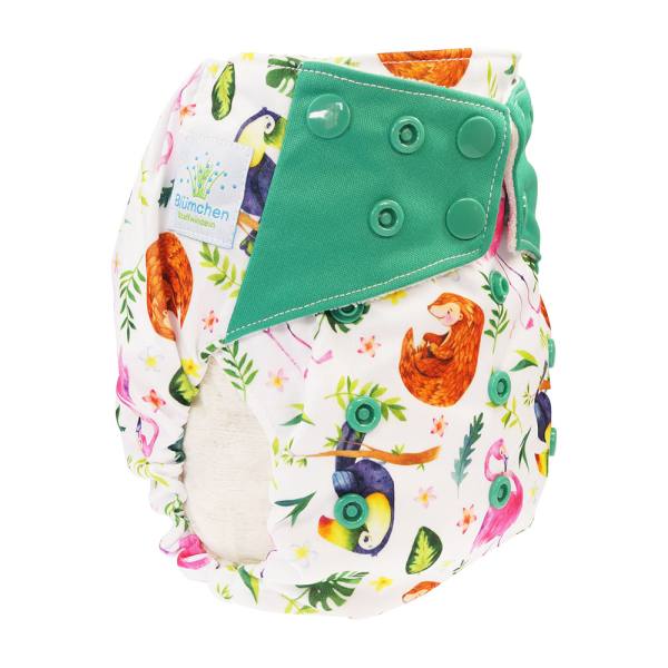 Blümchen All-in-One Bambus OneSize Druckknopf (3,5-15kg) Wildlife Edition