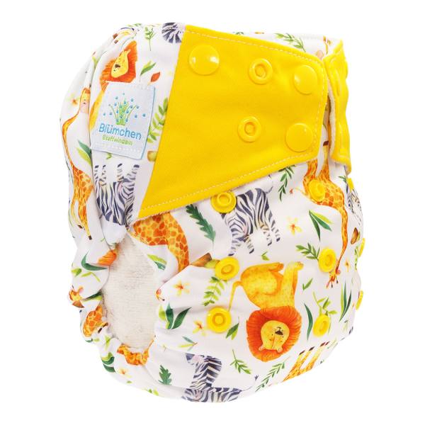 Blümchen All-in-One Bambus OneSize Druckknopf (3,5-15kg) Wildlife Edition
