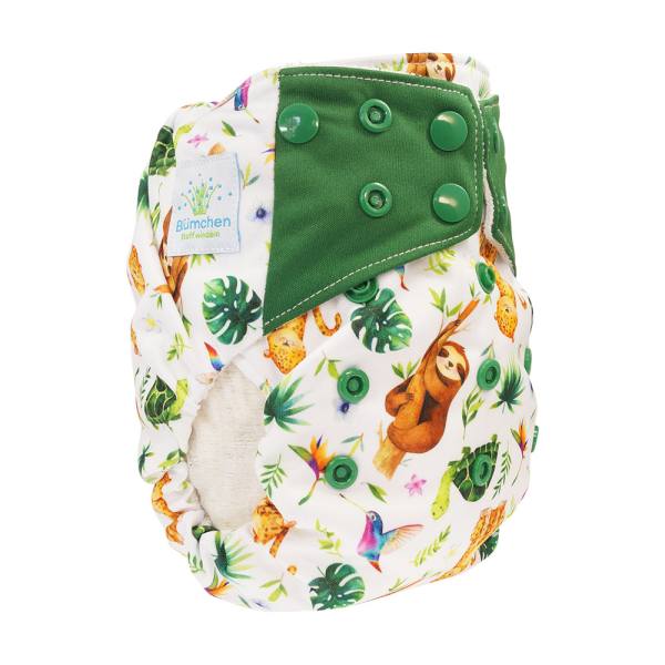 Blümchen All-in-One Bambus OneSize Druckknopf (3,5-15kg) Wildlife Edition