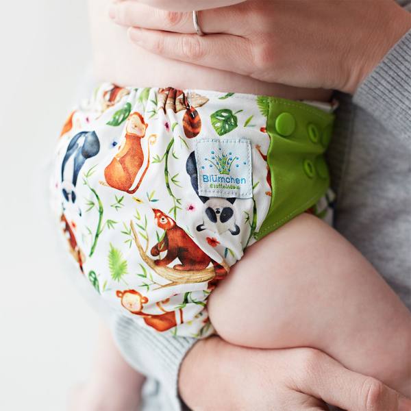 Blümchen All-in-One Bambus OneSize Druckknopf (3,5-15kg) Wildlife Edition