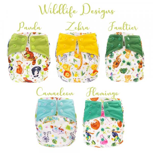 Blümchen All-in-One Bambus OneSize Druckknopf (3,5-15kg) Wildlife Edition