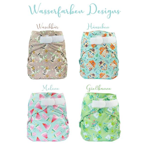 Blümchen OneSize Überhose PUL Kletter Wasserfarben Kollektion