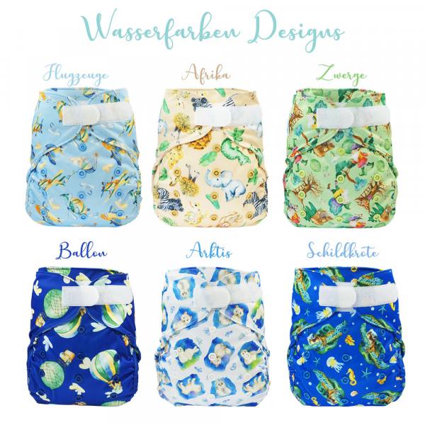 Blümchen OneSize Überhose PUL Kletter Wasserfarben Kollektion