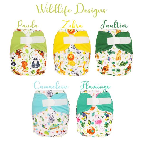 Blümchen Paketangebot 50 OneSize Überhose PUL Wildlife Edition