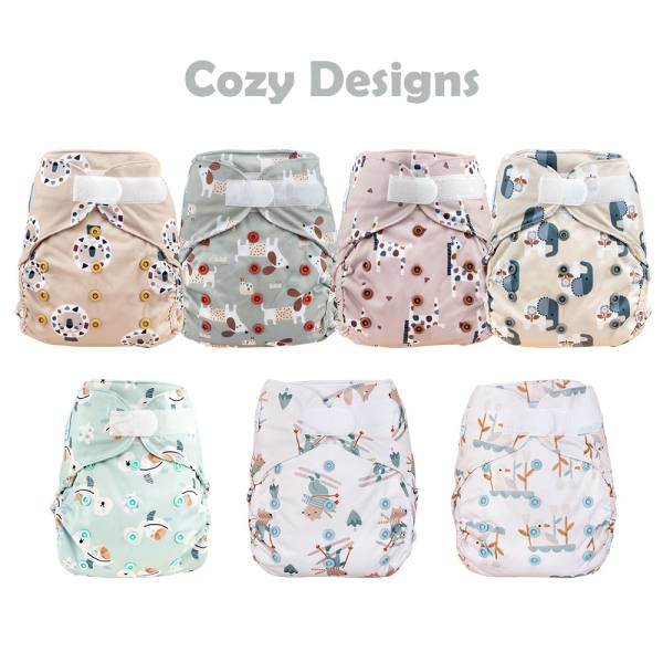 Blümchen diaper cover OneSize PUL Hook COZY Designs (recycled Polyester)