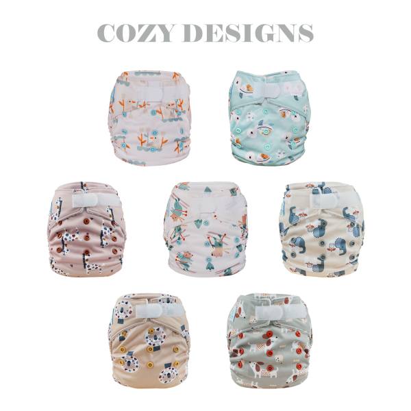 Blümchen All-in-One Bamboo OneSize Hook and loop (3,5-15kg) Cozy Designs (without core)