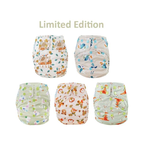 Blümchen All-in-One Bambus OneSize Drucki (3,5-15kg) limited Edition (ohne Saugkern)