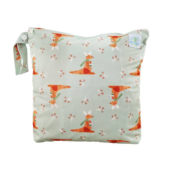 Blümchen wasserdichter Faltbodensack PUL Mama Känguru Größe M - recycled PES