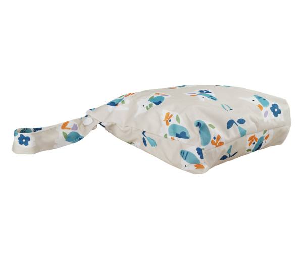 Blümchen wasserdichter Faltbodensack PUL Blauer Elefant Größe S - recycled PES